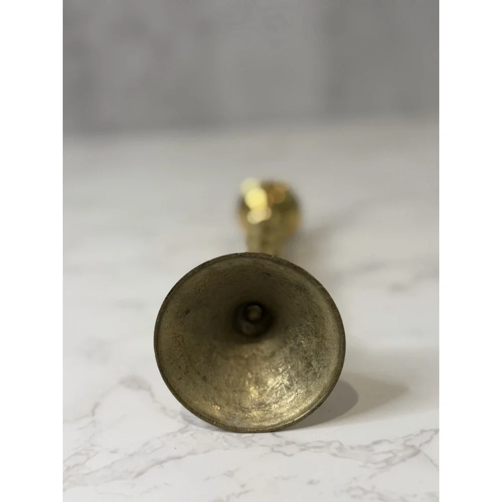 Vintage 7 Solid Brass Taper Candlestick Holder Turned Baluster Candle Stick MCM